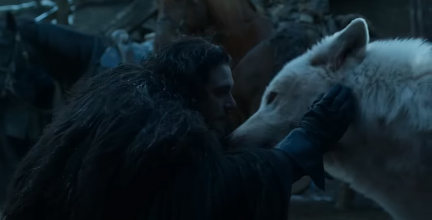 John Snow i Ghost u Igri prijestolja. Izvor: HBO